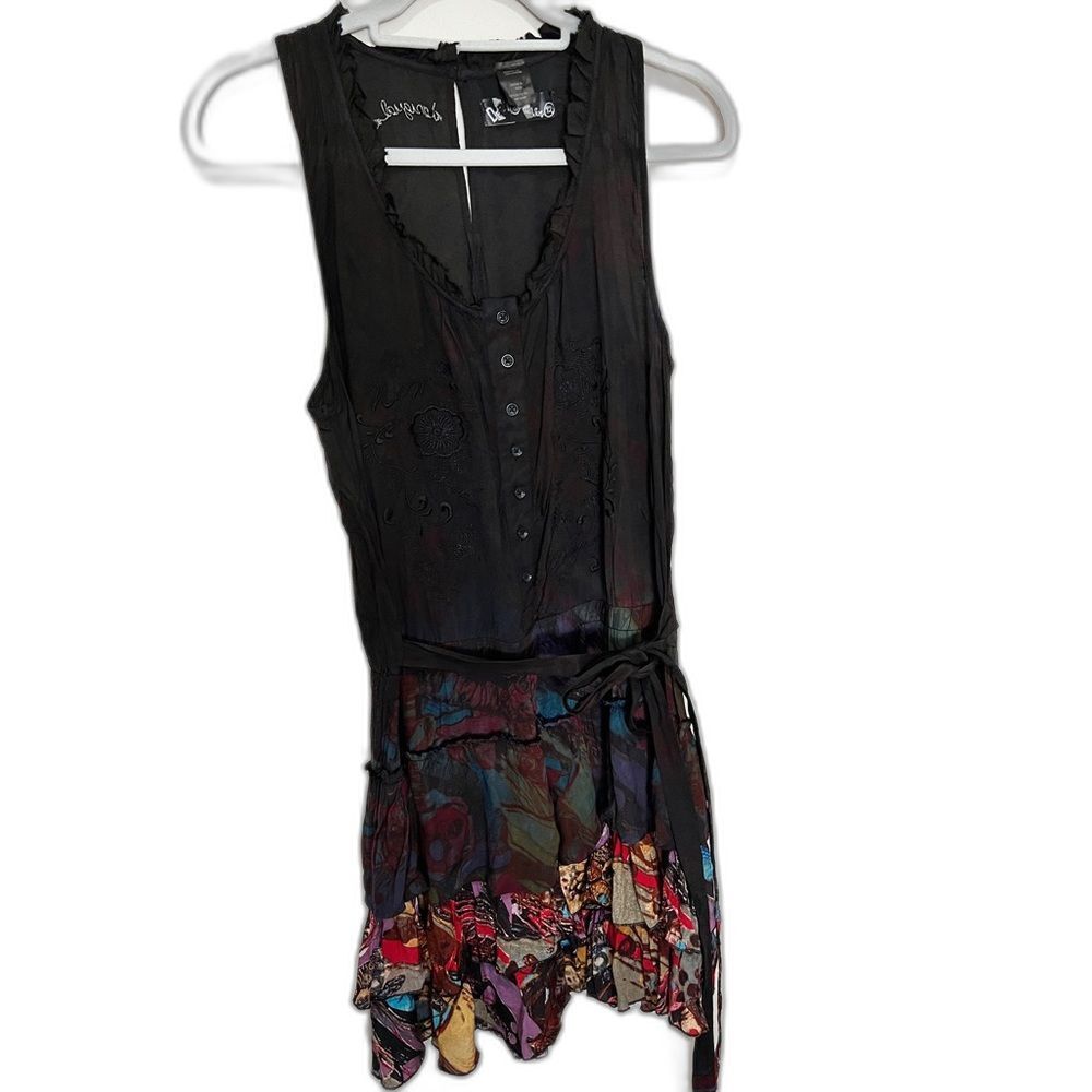 Desigual Black and Multicolor Midi Dress